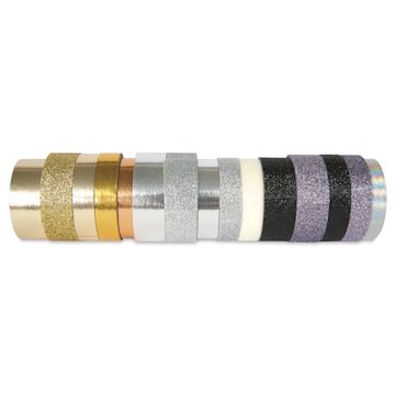 Open in modal - Scotch Washi Tape - Metallic Glitter Colors, Set of 15