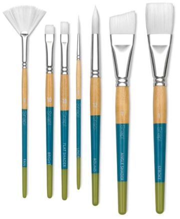 Princeton SNAP! Series 9800 and 9850 White Soft Synthetic Brushes and Set