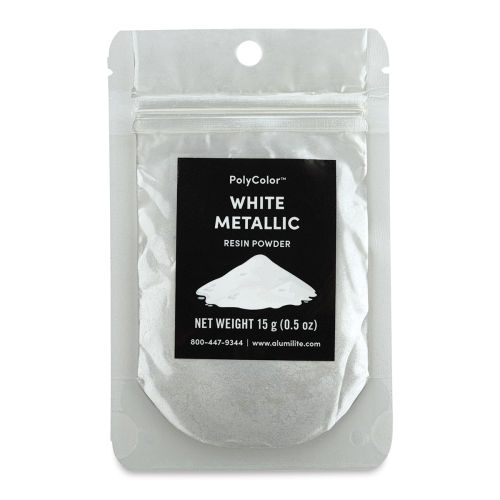 PolyColor Resin Pigment Powder - White Metallic, 15 g