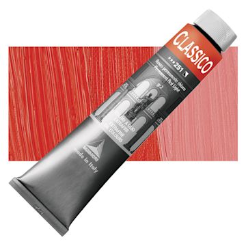 Open in modal - Maimeri Classico Oil Color - Permanent Red Light, 200 ml tube and swatch