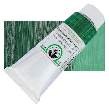 Open in modal - Old Holland Classic Oil Color - Viridian Green Light, 125 ml tube and swatch