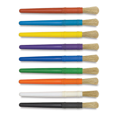 Chubby Brushes - Package of 10 all plastic brushes shown horizontally