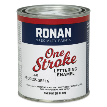 Ronan One Stroke Lettering Enamel - Process Green, Pint (Front)