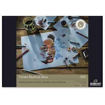 Open in modal - Rembrandt Toned Mixed Media Pads - Front cover of Mystical Blue pad