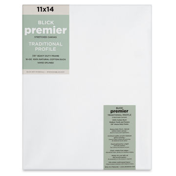 Blick Premier Stretched Cotton Canvas - Traditional Profile, Splined, 11" x 14" (front)