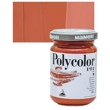 Open in modal - Maimeri Polycolor Vinyl Paint - Red Ochre, 140 ml Jar and swatch