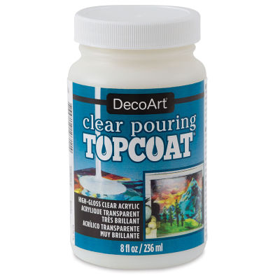 DecoArt Clear Pouring Topcoat - Front of 8oz jar shown