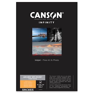 Open in modal - Canson Infinity Arches BFK Rives Inkjet Fine Art and Photo Paper - 13" x 19", A3+, Pure White, 310 gsm, Package of 25
