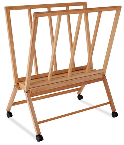 Mabef Giant Print Rack - Left angled view of empty rack
