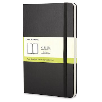 Open in modal - Moleskine Classic Hardcover Notebook - Black, Blank, 8-1/4'' x 5"