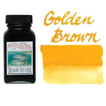 Open in modal - Noodler's Ink Fountain Pen Ink - Golden Brown, swatch and bottle