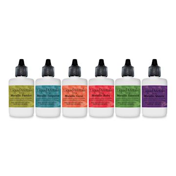 Open in modal - Liquid Metals Watercolor - Set of 6, Simmering Gems