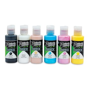Open in modal - Grex Private Stock Airbrush Base Modifier - Opaque Colors, Set of 6, 2 oz