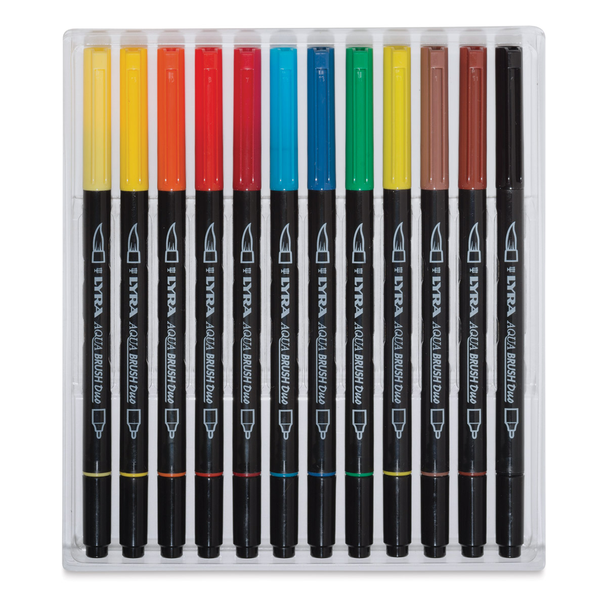 Lyra Aqua Brush Duo Markers - Assorted Colors, Set of 12