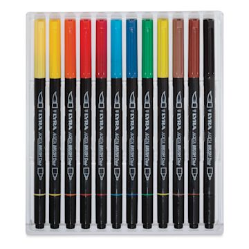 Open in modal - Lyra Aqua Brush Duo Markers - Assorted Colors, Set of 12 (set contents)