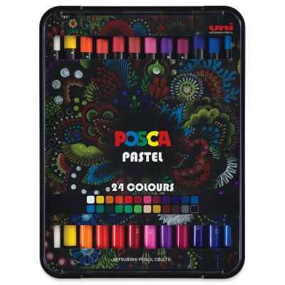 Uni Posca Wax Pastels - Front of package of Set of 24