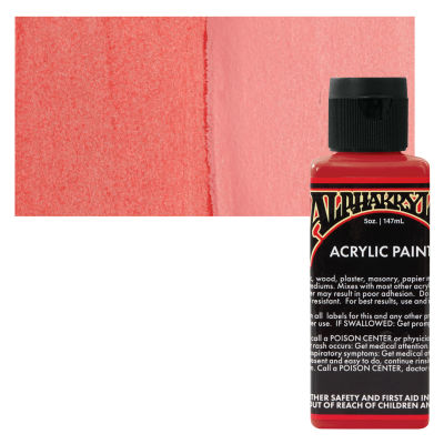 Alpha6 Alphakrylic Acrylic Paint - Coral, 5 oz (swatch and bottle)