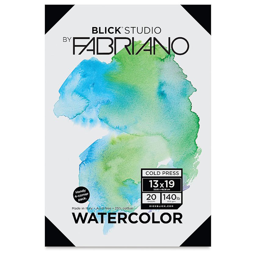 Blick Studio Watercolor Papers Cold Press, 13" x 19", 20 Sheets