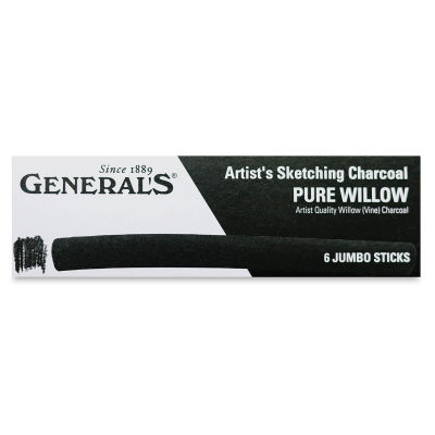 General's Jumbo Willow Charcoal - Pkg of 6 (front of package)