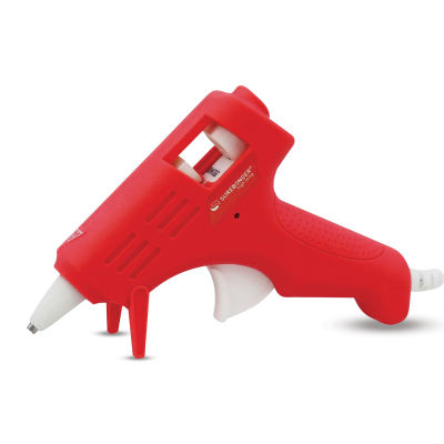 Surebonder Essentials Mini High Temp Glue Gun - Coral, outside of the packaging.