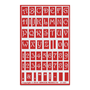 Armour Over ‘N’ Over Glass Etching Stencil - Alphabet Upper Case
