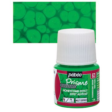 Open in modal - Pebeo Fantasy Prisme Paint - Fluorescent Green, 45 ml, Bottle and swatch