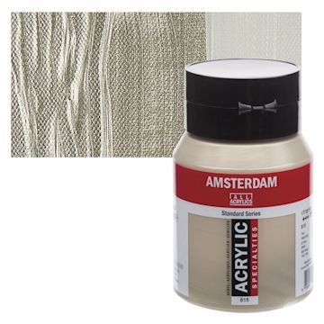 Open in modal - Amsterdam Standard Series Acrylic - Metallic Pewter, 500 ml bottle and swatch