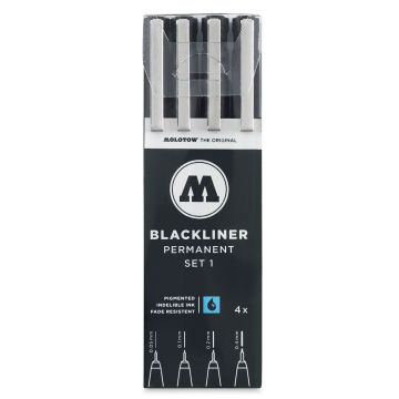 Molotow Blackliner Pens and Sets - Set 1, Set of 4 (Outside of Packaging)