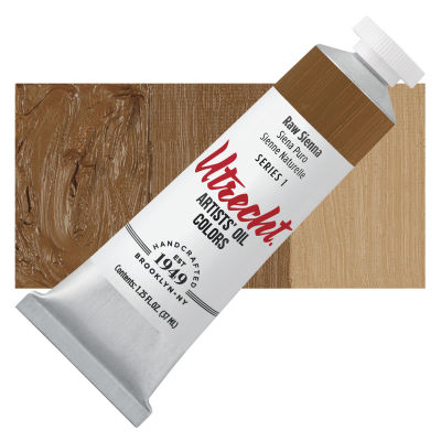 Utrecht Artists' Oil Paint - Raw Sienna, 37 ml, Tube with Swatch