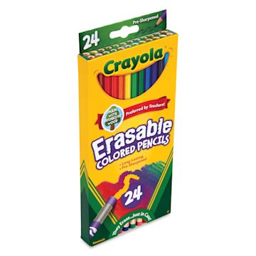 Open in modal - Crayola Erasable Colored Pencils - Assorted Colors, Set of 24 - front of the packaging
