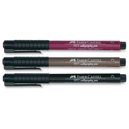 Faber-Castell Pitt Calligraphy Pen Set - Assorted Colors, Set of 3