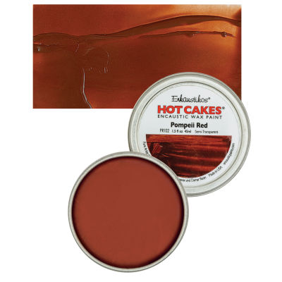 Enkaustikos Hot Cakes Encaustic Wax Paint - Pompeii Red, 45 ml tin