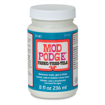 Plaid Mod Podge Fabric - 8 oz, front of the jar
