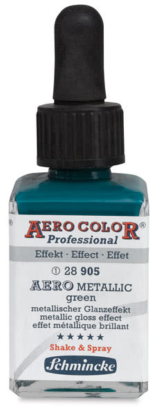 Schmincke Aero Color Professional Airbrush Color - 28 ml, Aero Metallic Green
