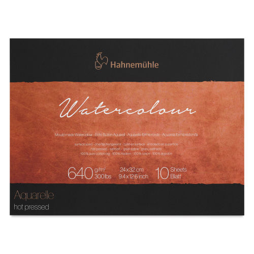 Hahnemühle The Collection Watercolor Block - Hot Press, 9.4 x 12.6, 300 lb, 10 Sheets