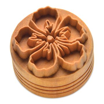 Open in modal - MKM Pottery Tools Round Stamp - SCS-120, Hibiscus Flower, Large
