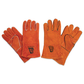 Amaco Kiln Gloves - Top view of Extra Small and Large gloves