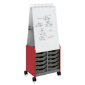 Smith Systems Cascade Spiral Noteboard Unit - Red, Totes, No Doors