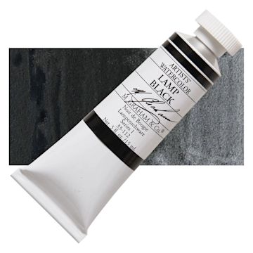Open in modal - M. Graham Artists' Watercolor - Lamp Black, 15 ml tube and swatch