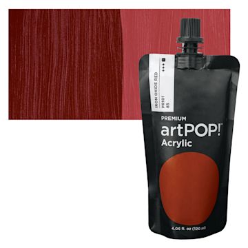 Open in modal - artPOP! Heavy Body Acrylic Paint - Iron Oxide Red, 120 ml Pouch and swatch
