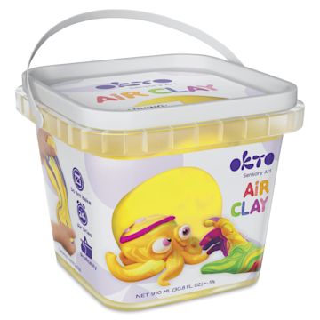 Open in modal - OKTO Sensory Art Air Clay Bucket - Yellow - front of packaging