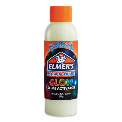 Elmer's Magical Liquid Slime Activator - Front view of 2 oz Glow-in-the-Dark Slime Activator