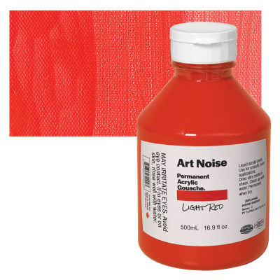 Tri-Art Art Noise Permanent Acrylic Gouache - Light Red, 500 ml, Bottle with Swatch