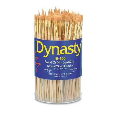 Dynasty Nylon Brushes - Canister of 144 Flat and Round Brushes 