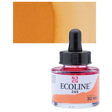 Open in modal - Ecoline Liquid Watercolor with Dropper - Saffron Yellow, 30 ml jar and swatch