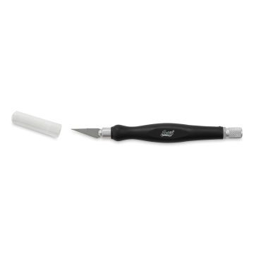 Excel Blades FitGrip Knife - Black Knife shown horizontally with cap removed