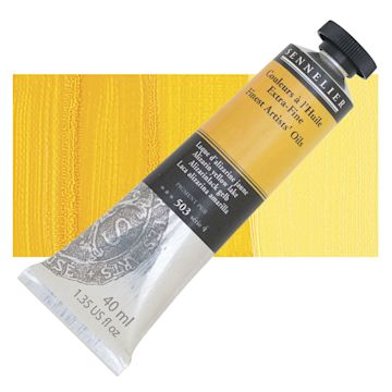 Open in modal - Sennelier Artists' Extra Fine Oil Paint - Alizarin Yellow Lake, 40 ml tube and swatch
