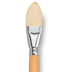 Escoda Clasico Chungking White Bristle Brush - Filbert, Extra Long Handle, Size 30