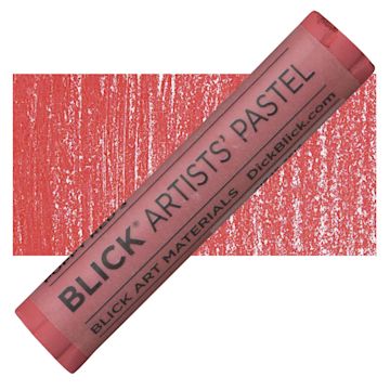 Open in modal - Blick Artists' Soft Pastel - Poppy Red 3 pastel and swatch