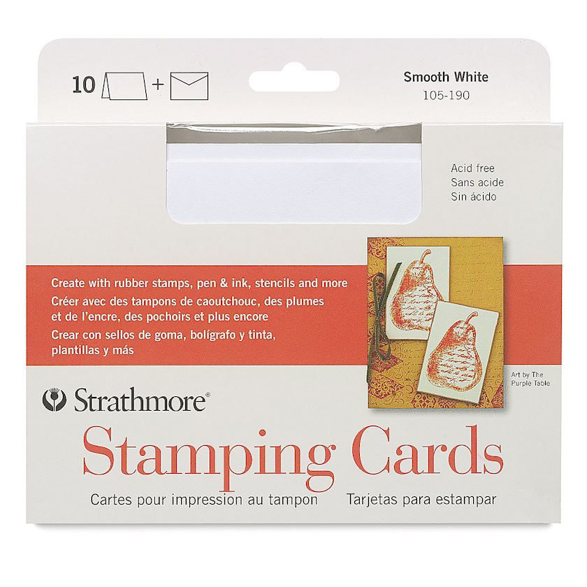 Strathmore Stamping Cards and Envelopes Greeting, Box of 10 BLICK